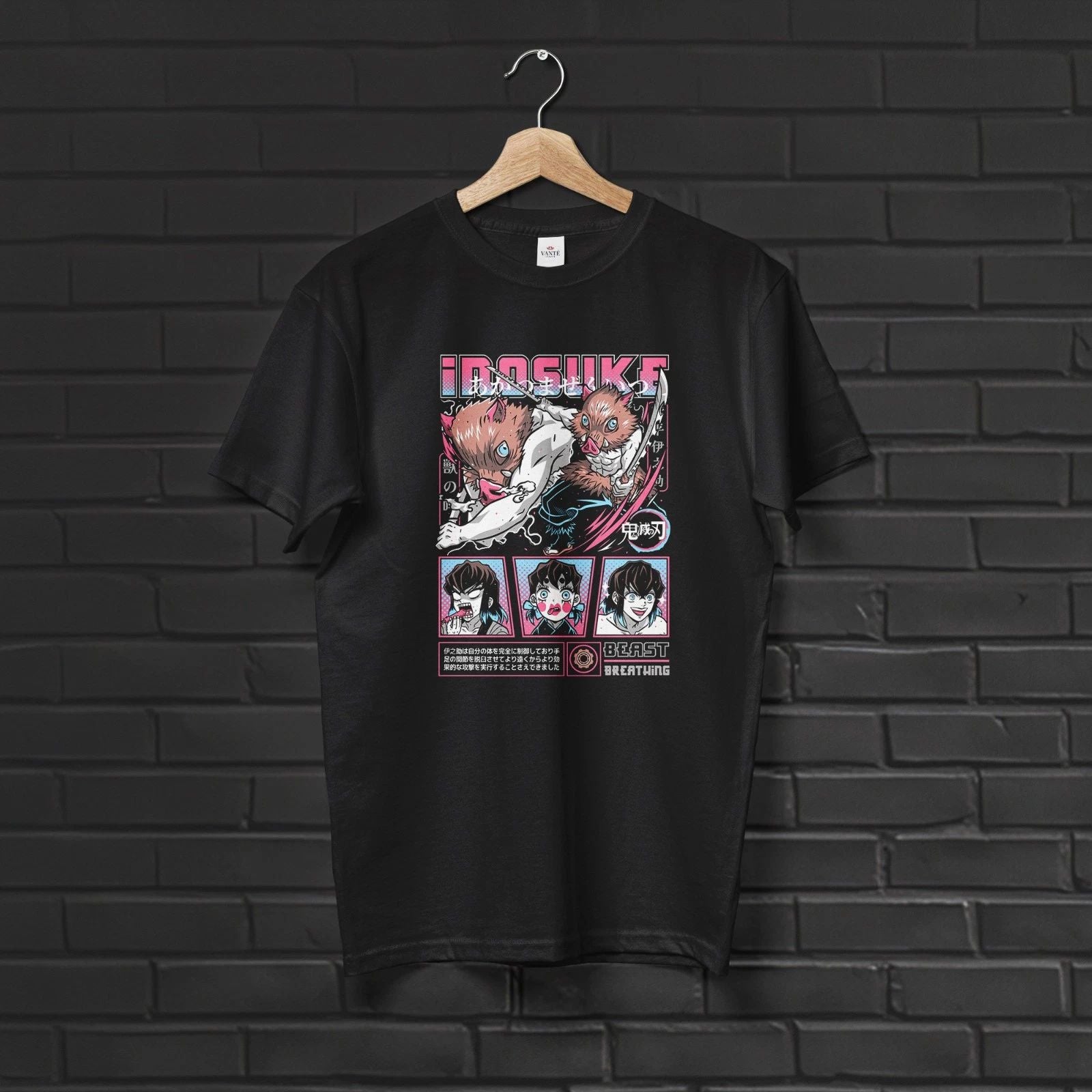 Inosuke Hashibira T Shirt Beast Breathing Graphic Cotton Streetwear Tee