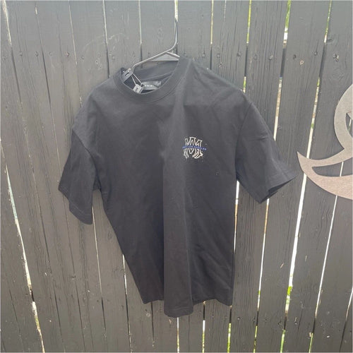 AMIRI Los Angeles Black Graphic Print Logo Men's Cotton Short Sleeve T-Shirt