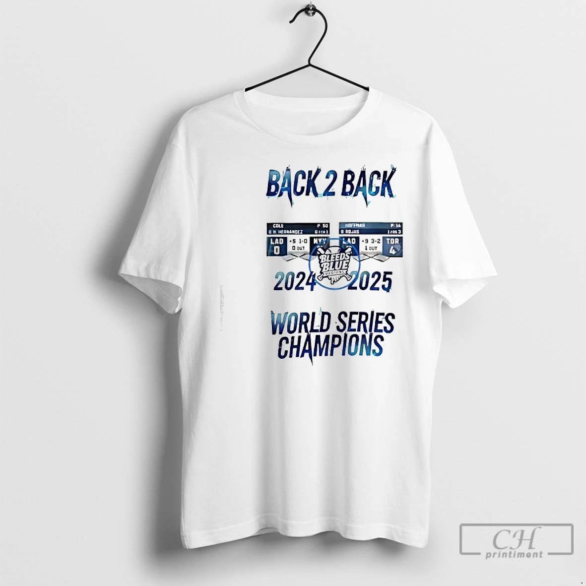 Classic Bleeds Blue Los Angeles Dodgers Back 2 Back World Series Champions 2024 2025 Graphic