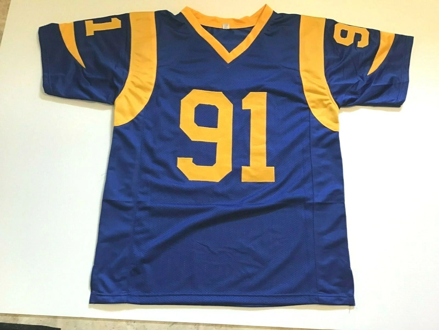 Custom Kevin Greene Blue Mesh Football Jersey