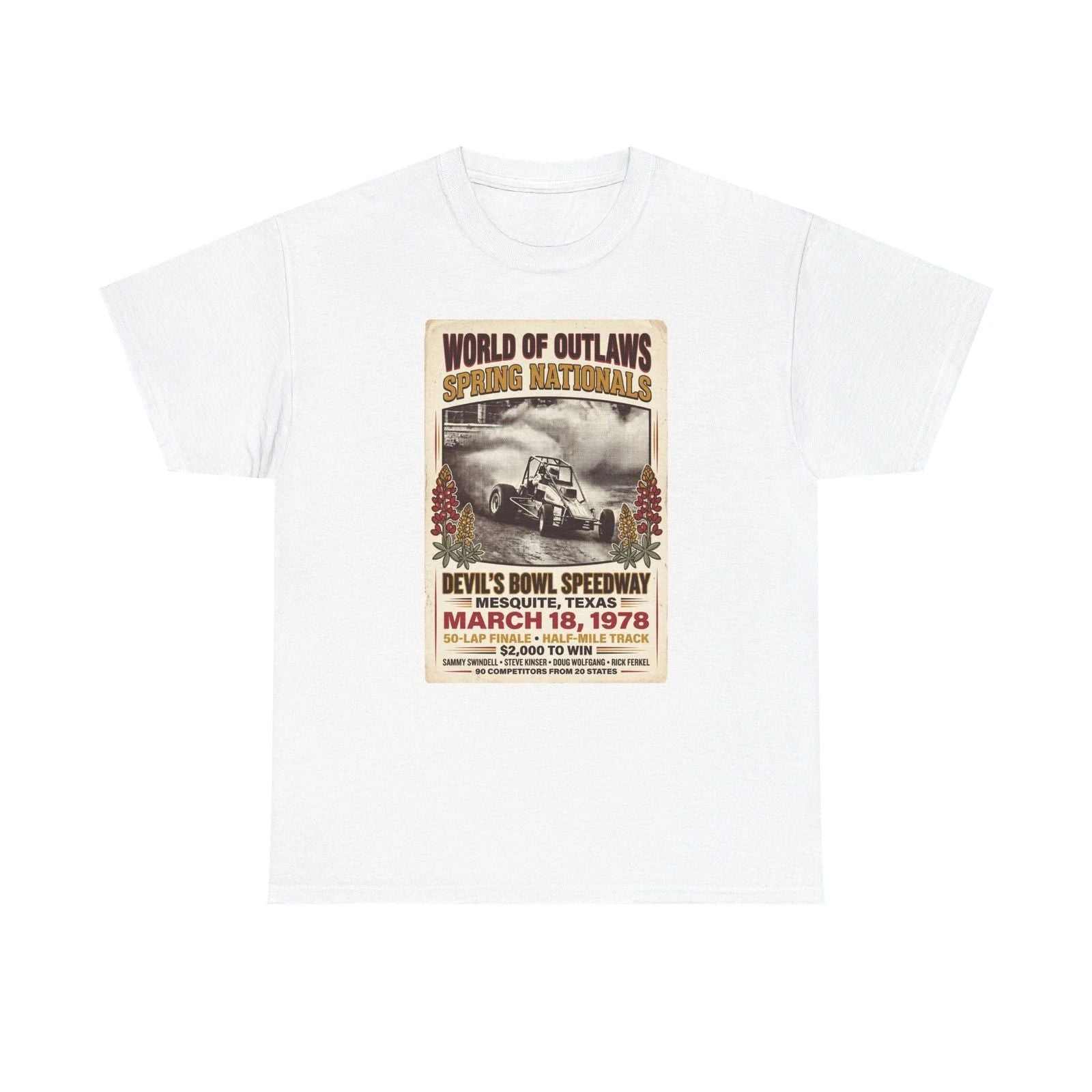 World of Outlaws Sprint Nationals T-Shirt | 1978 Devil's Bowl Speedway Poster