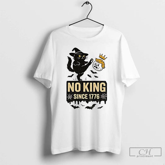 Classic Cat Kicks Trump Orange No King Since 1776 Halloween T Shirts