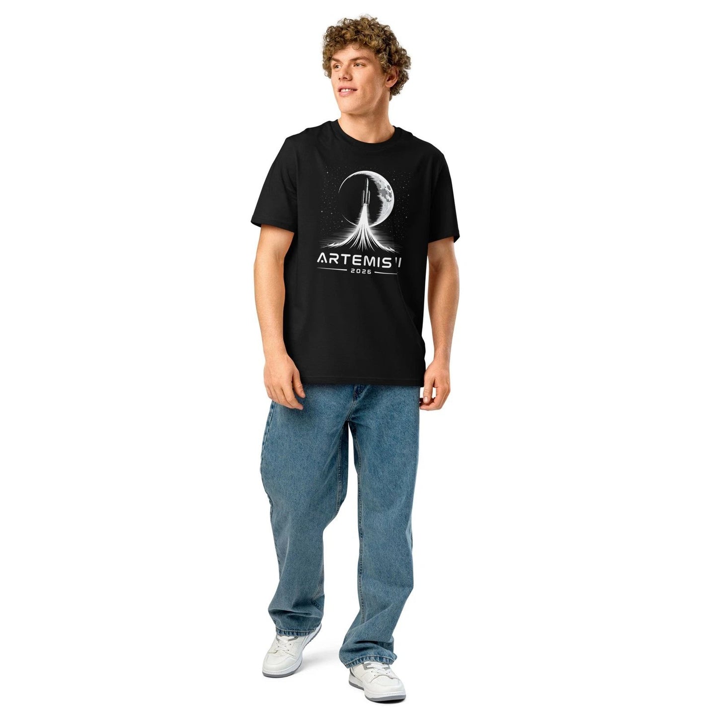 Artemis II Launch to The Moon Space Mission Unisex organic ribbed neck t-shirt