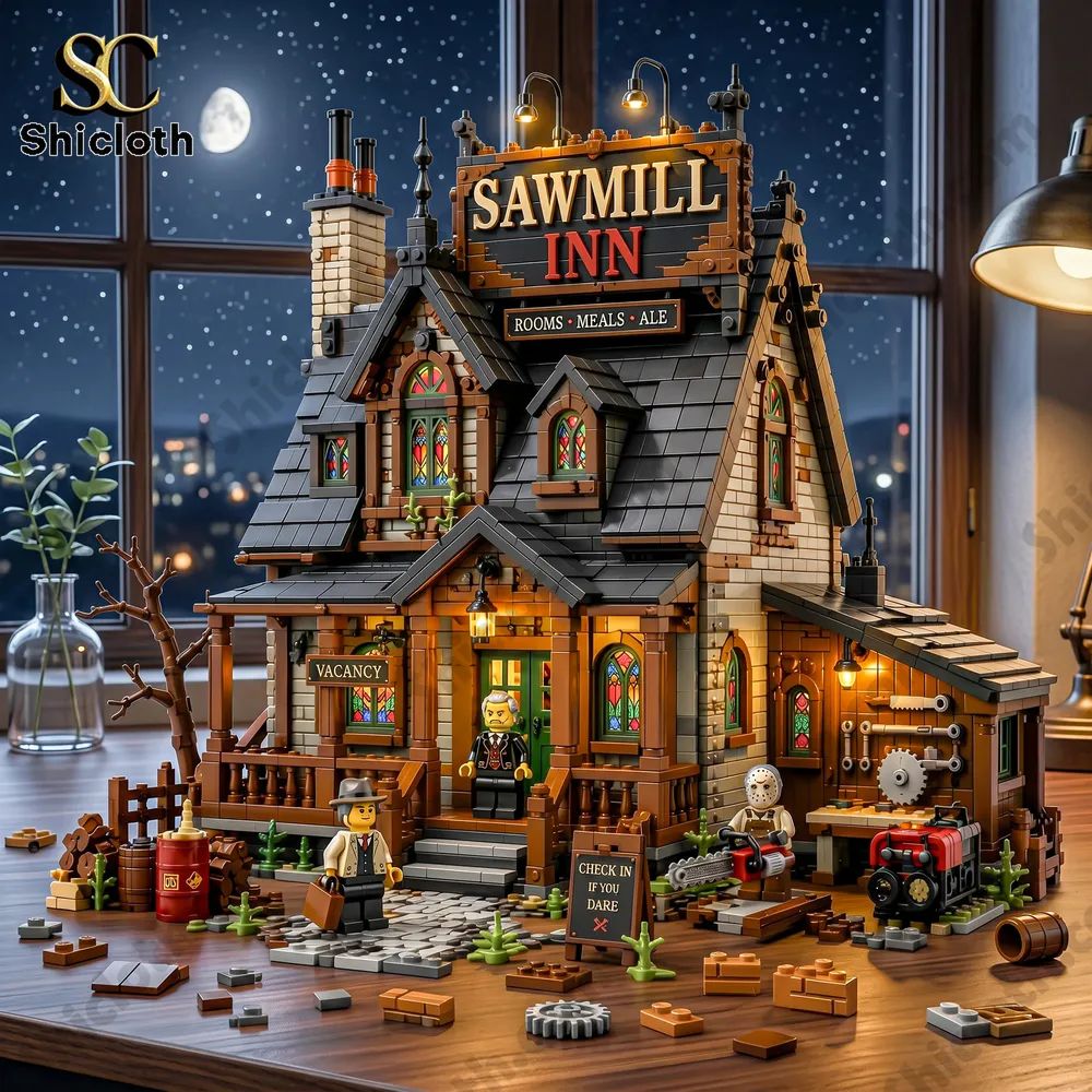 Sawmill Inn Gothic Observatory Halloween Night Building Brick Set