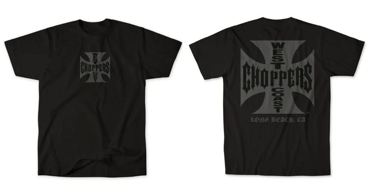 West Coast Choppers OG Classic Reprint Tee Solid Black Mens Streetwear Tee S-5XL