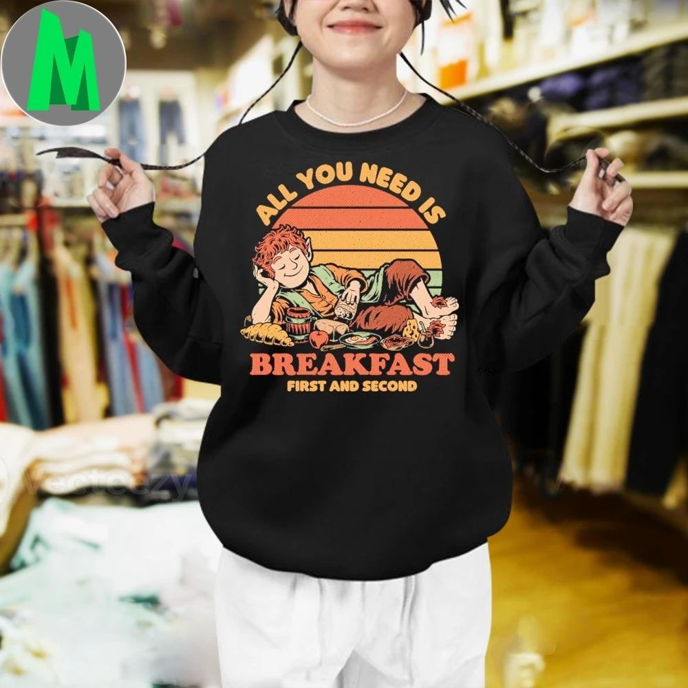 Vintage Style All You Need Is Breakfast Food Movie Shirt