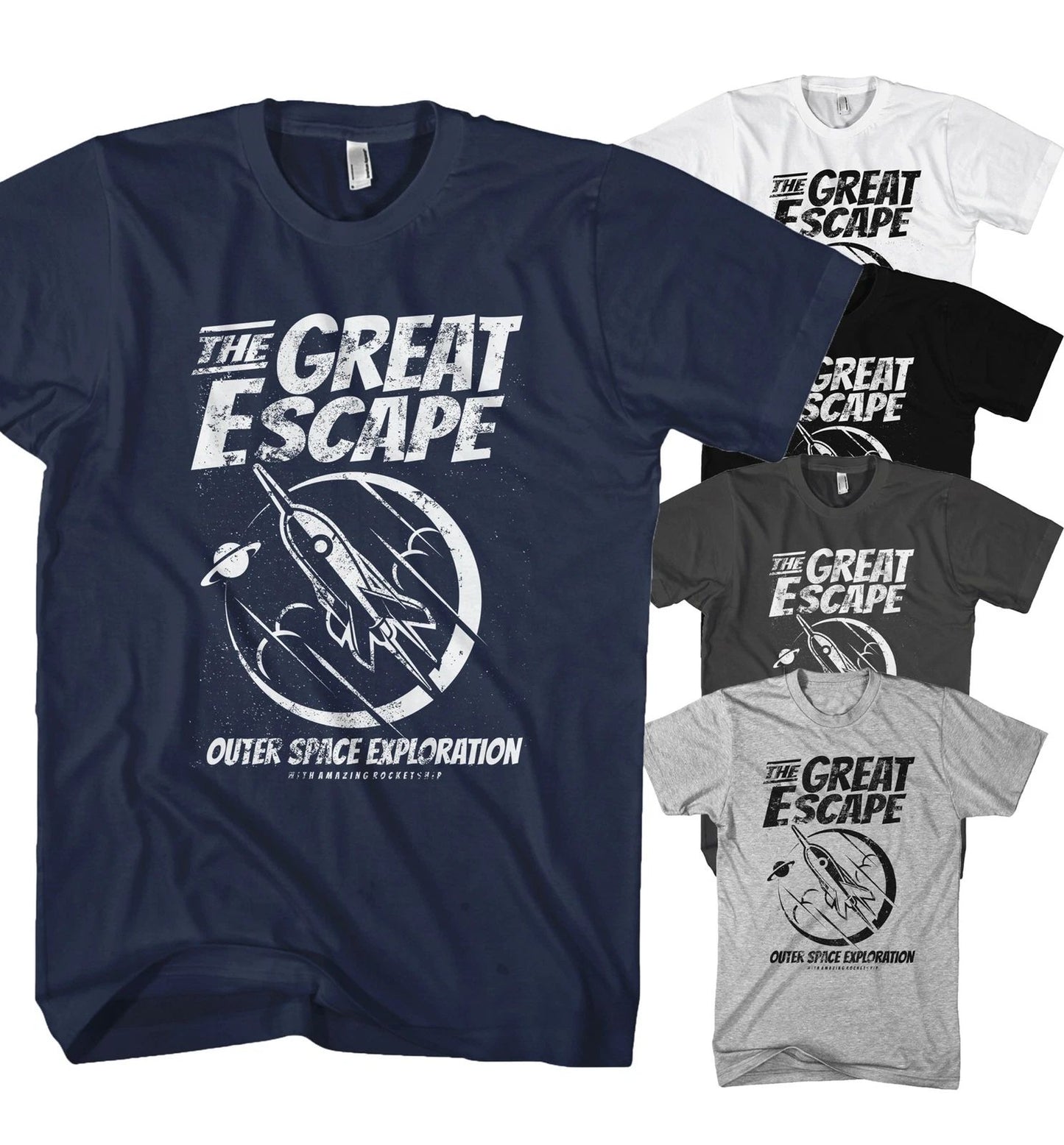 Mens Great Escape Space Fly Retro T-Shirt GS2420