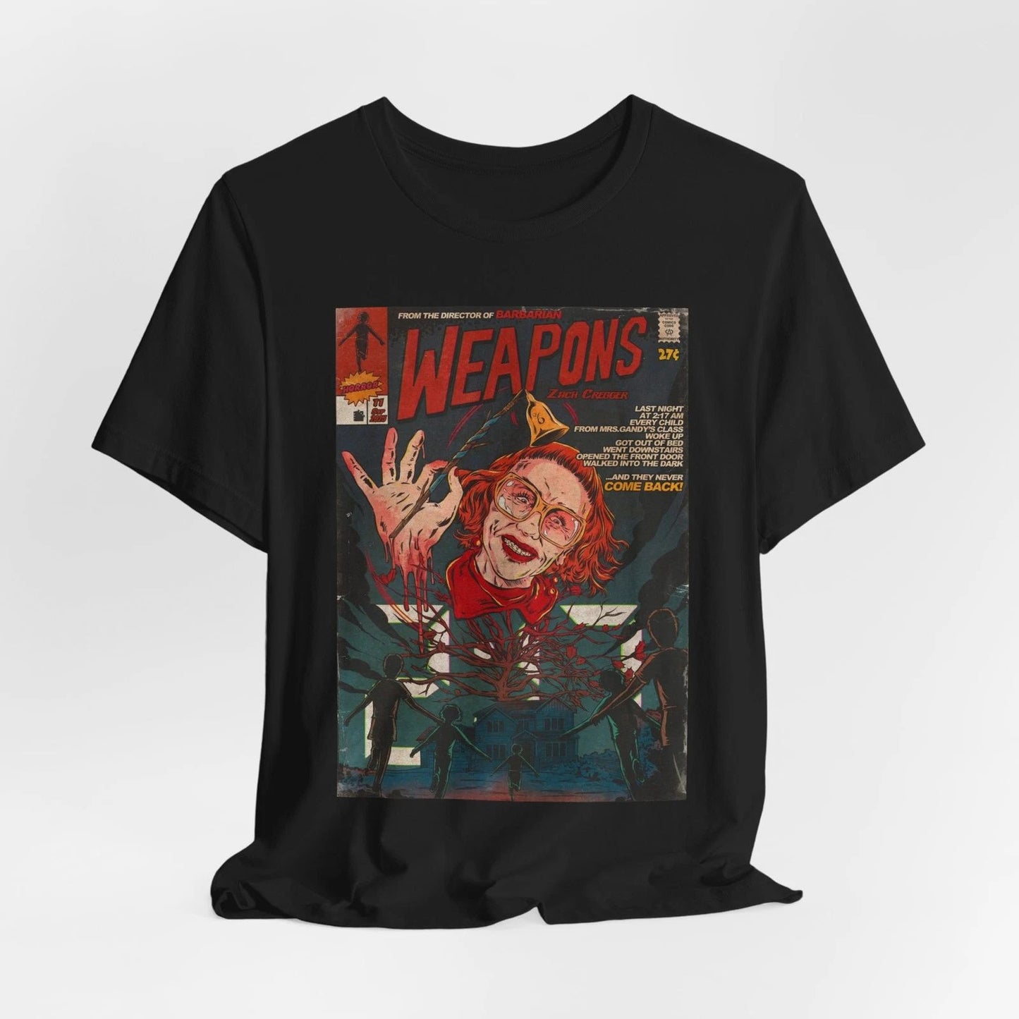 Weapons Retro Horror Tee - Unisex Graphic T-Shirt with Classic Fear Illustration
