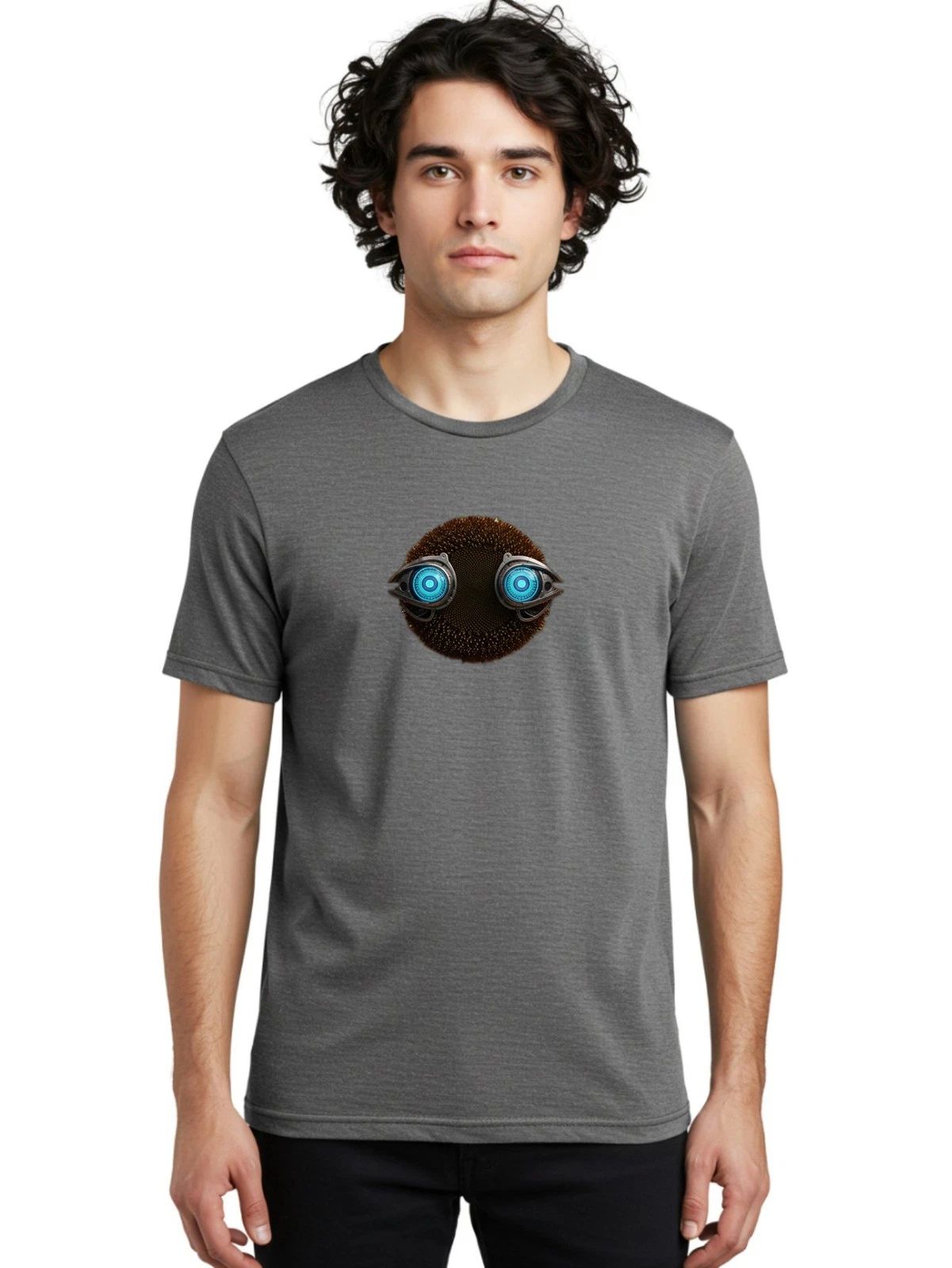 Cyborg-Spiky-Ball Mens Graphic Tee, 100% Cotton, Casual Summer Wear