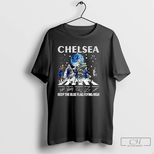Classic Chelsea Keep The Blue Flag Flying Hight Player Across The Street Signature Christmast