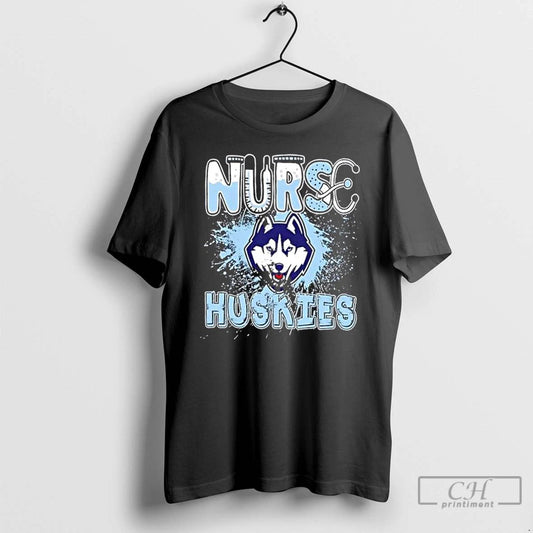Classic Nurse X Connecticut Huskies Football T Shirts