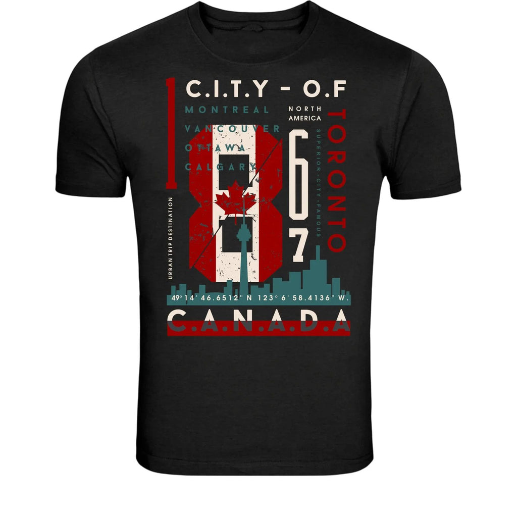 Toronto Canada City Of 1867 T-Shirt - Vintage Travel Skyline