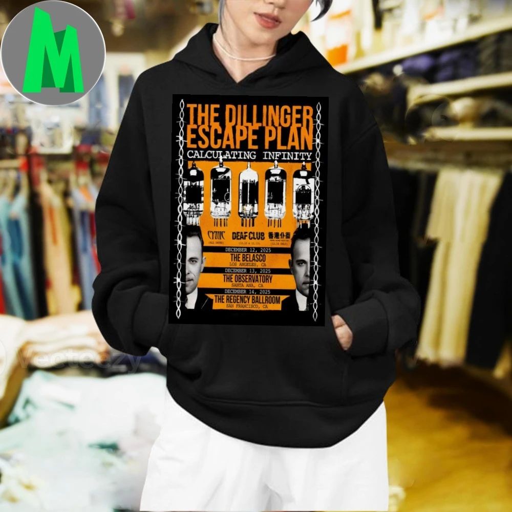Original The Dillinger Escape Plan California 2025 Tour Poster Shirt