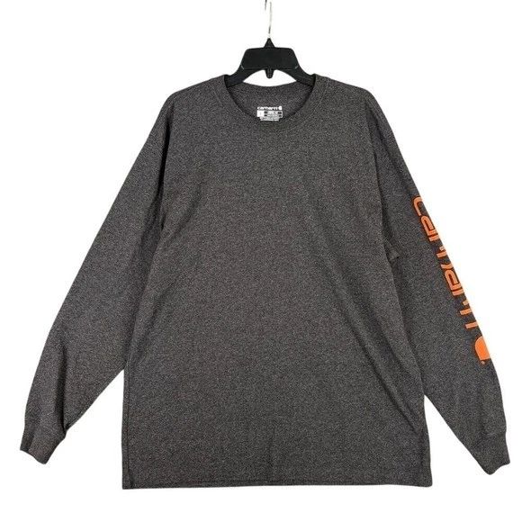 Carhartt Loose Fit Shirt Men L Workwear Logo Graphic Crew Utility Labor