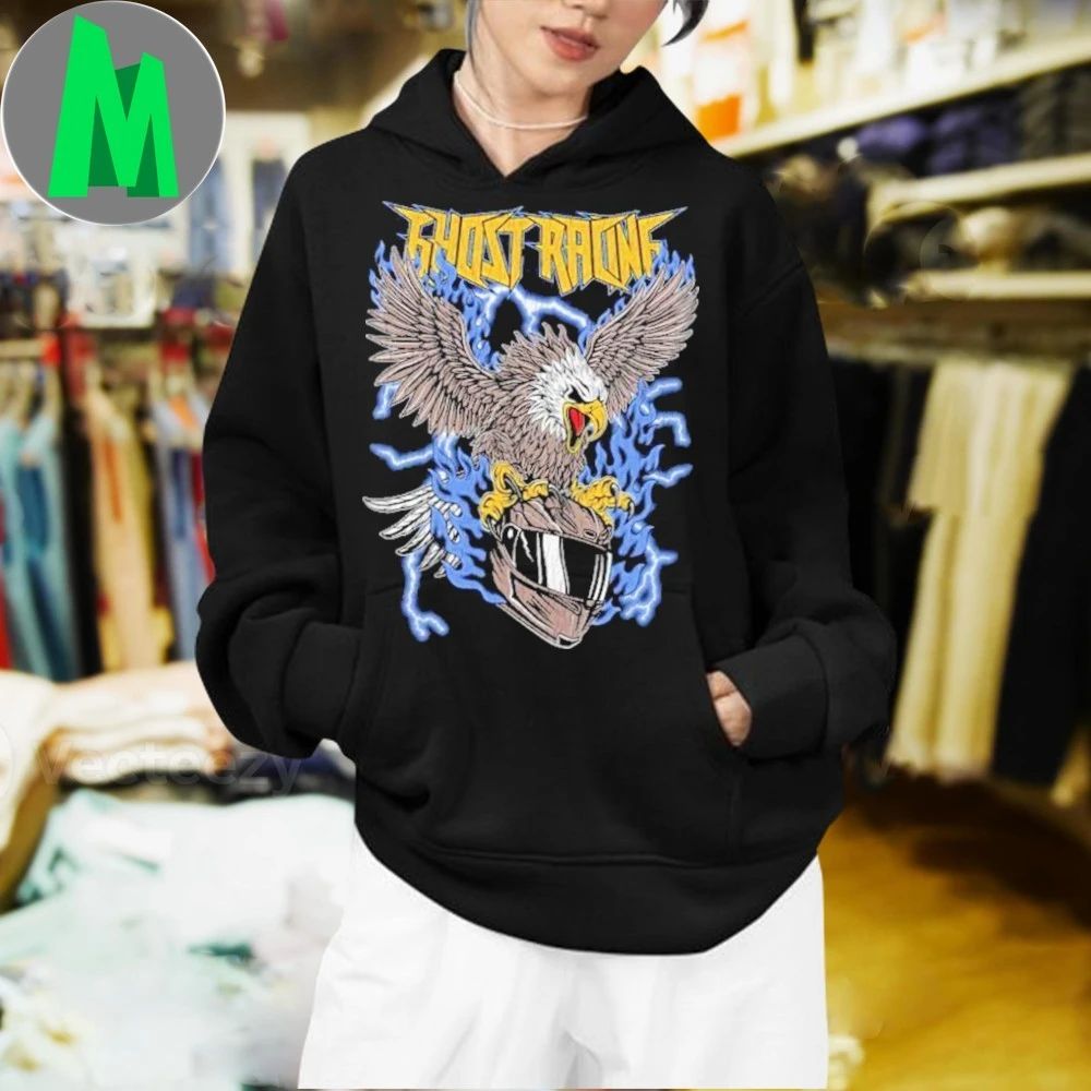 Ghost Racing Clothing Blue Flaming Eagle Shirts