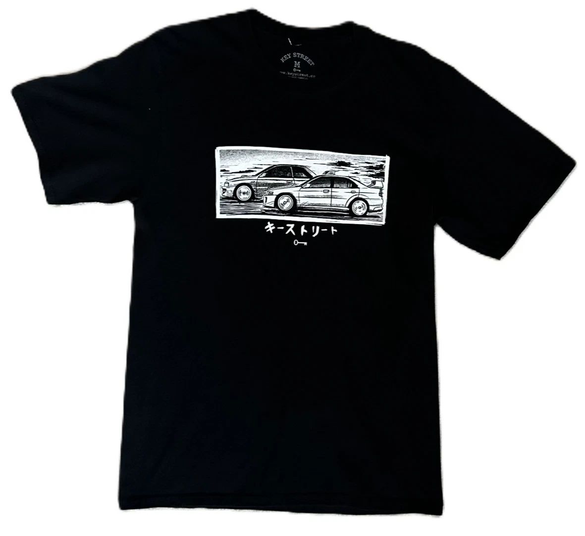 Key Street JDM Car Racing Tee Size Medium Anime style front and back Drift Race