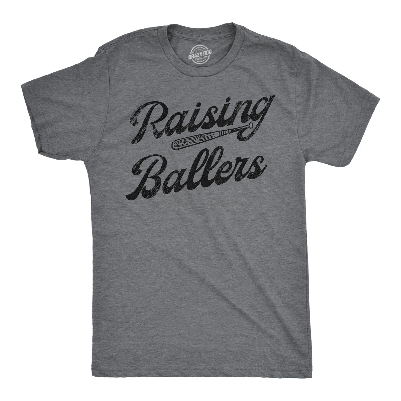 Mens Funny T Shirts Raising Ballers Sarcastic Baseball Graphic Tee for Men