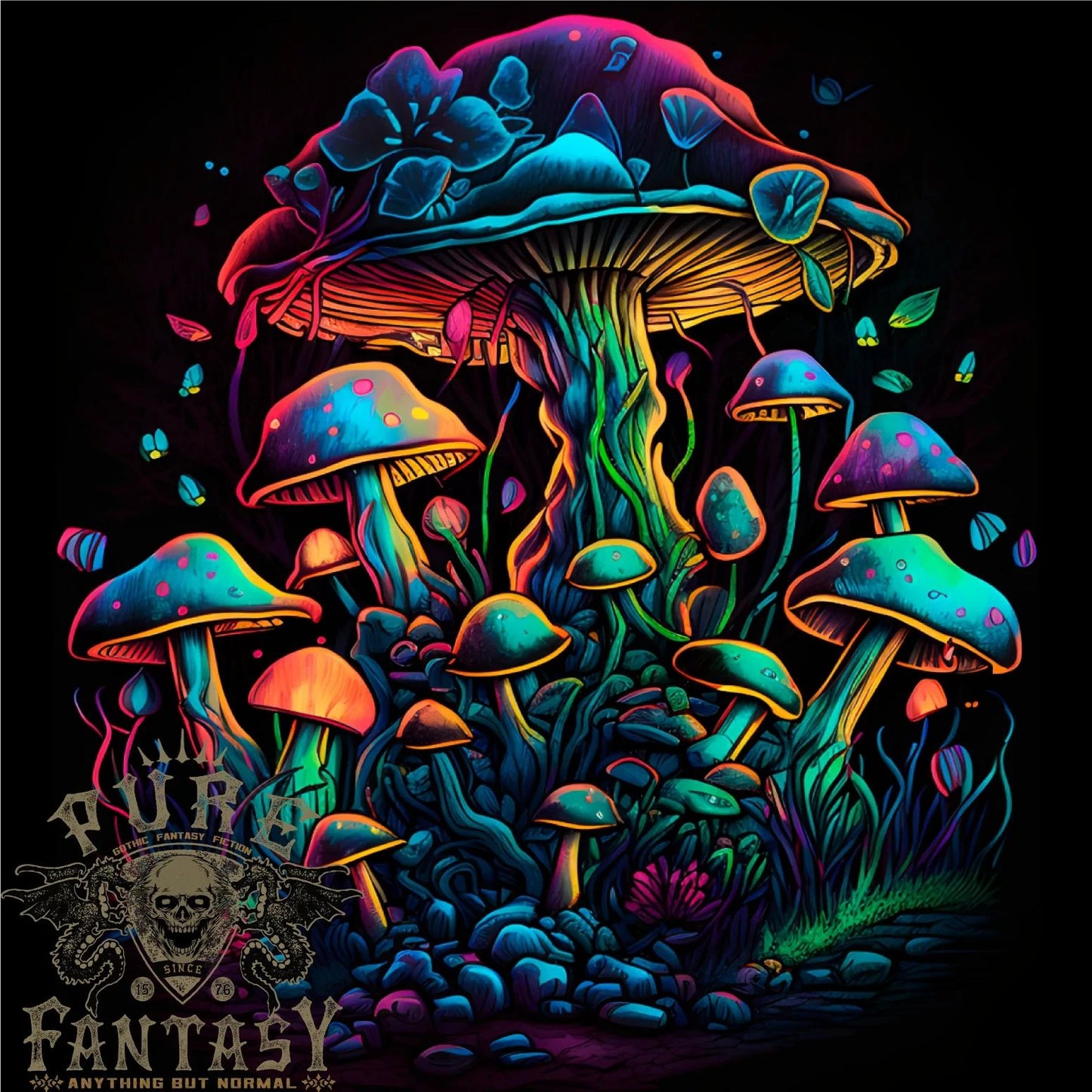 Psychedelic Magic Mushrooms Trippy LSD Mens Light Cotton T-Shirt