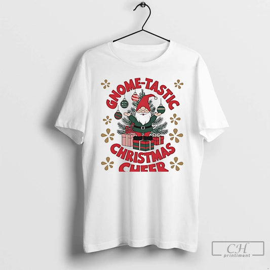 Classic Gnome Tastic Christmas Cheer Gnome Gifts Tree White T Shirts
