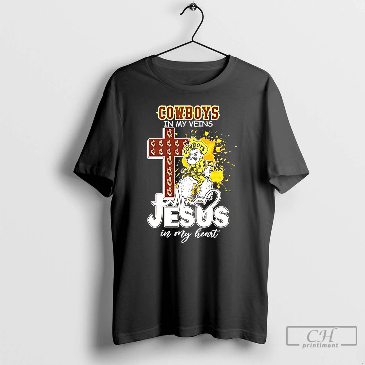 Classic 2025 Wyoming Cowboys In My Veins Jesus In My Hearts T Shirts