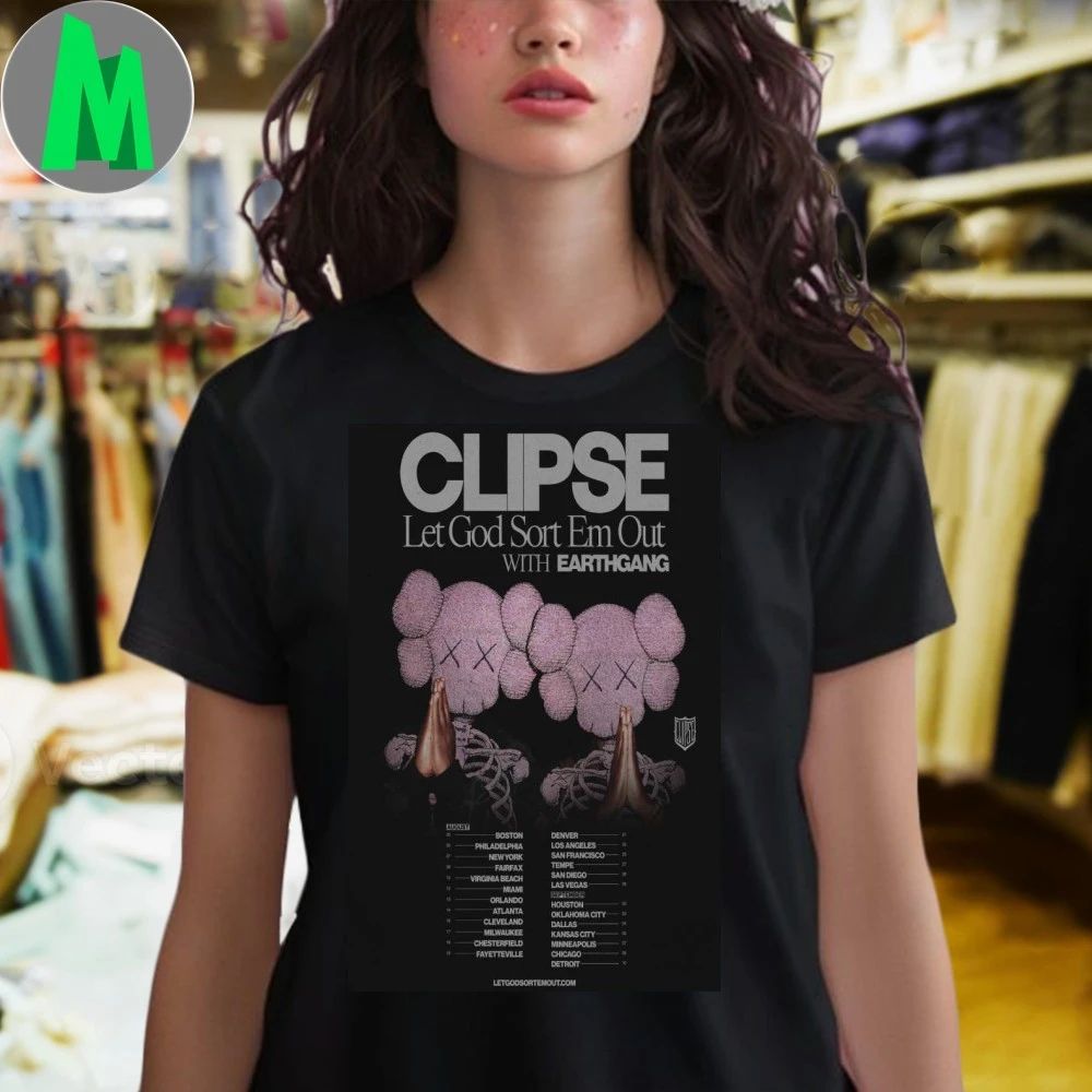 Clipse Let God Sort Em Out Tour 2025 Poster Shirt