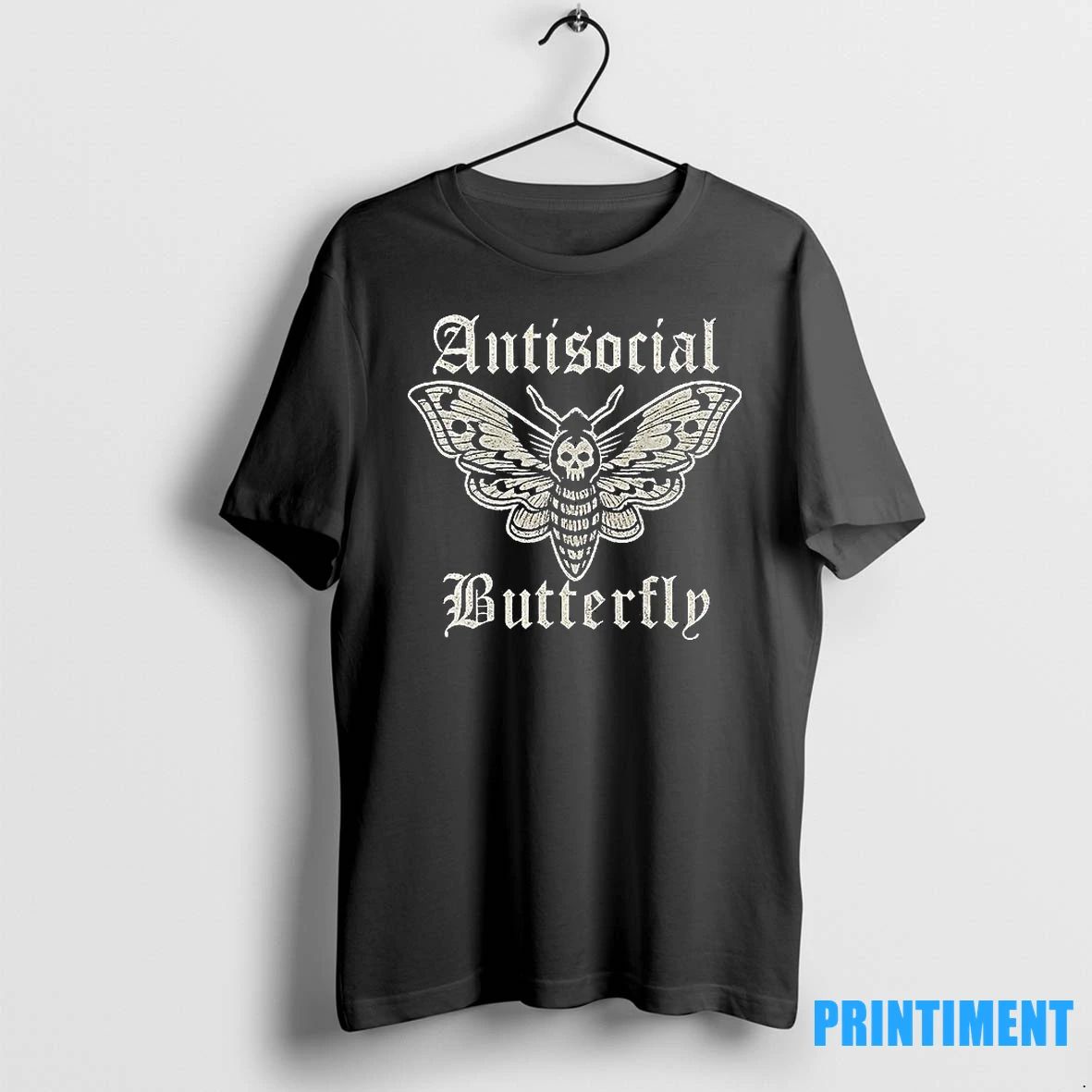 Anti Social Butterfly Gothic Skull Butterfly Tshirts Sweater