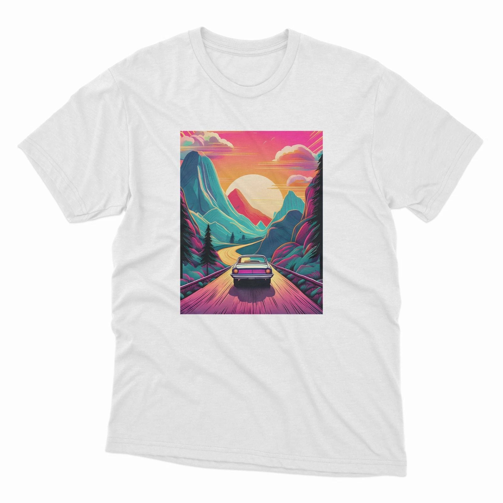 RETRO CAR SUNSET TSHIRT ABSTRACT URBAN STREET STYLE S,M,L,XL,2XL,3XL,4XL,5XL