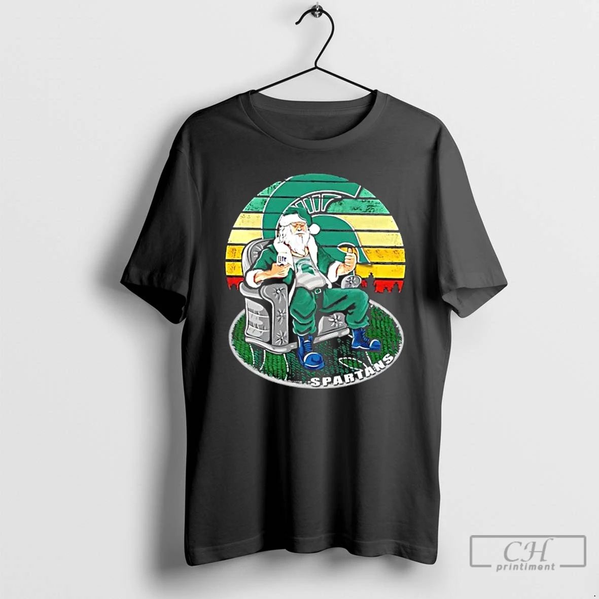 Premium Michigan State Spartans X Santa Claus Christmas Vintage T Shirts