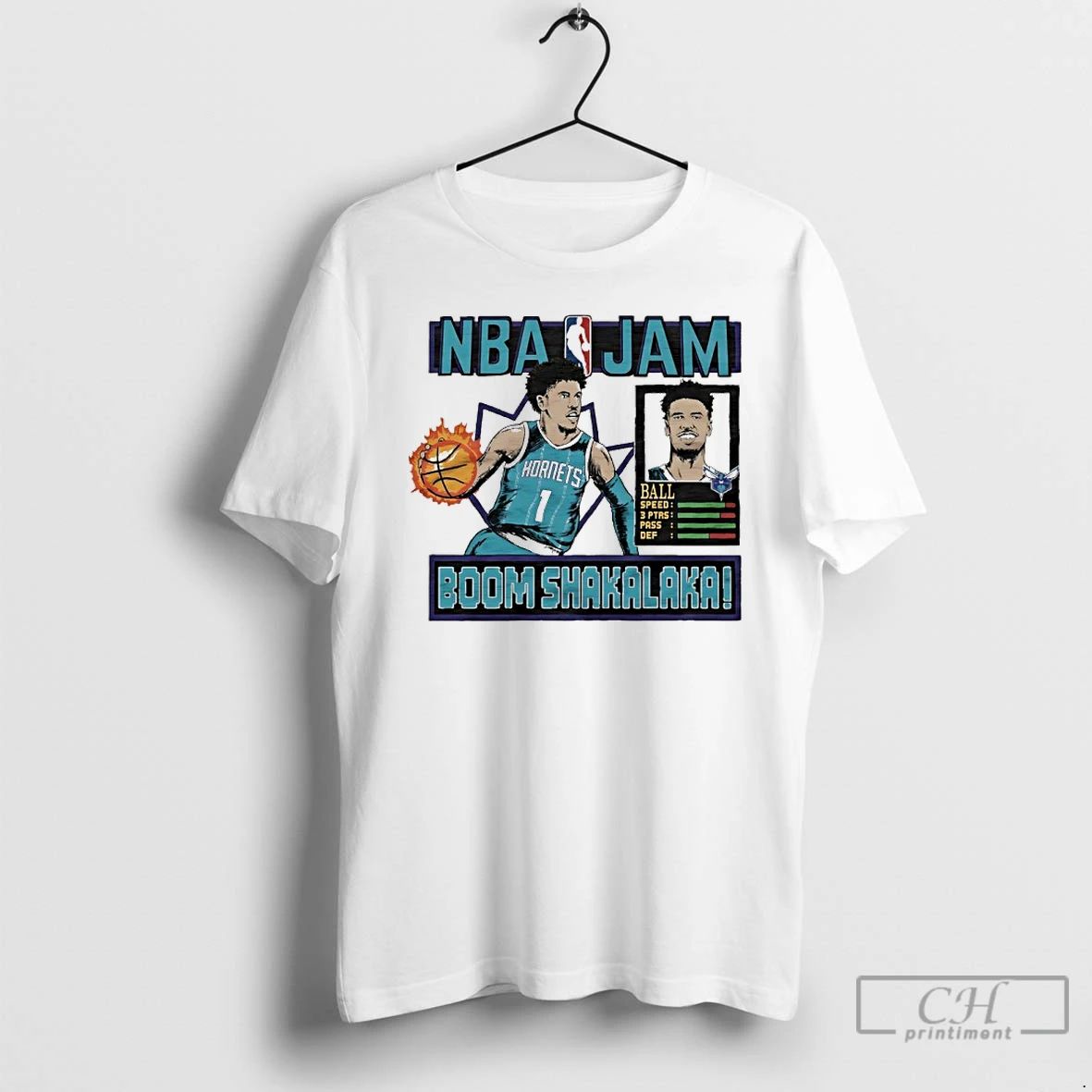 Classic Lamelo Ball Boom Shakalaka Charlotte Hornets Nba Jam T Shirts