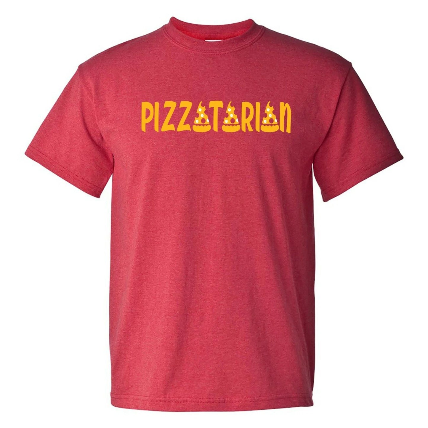 Pizzatarian - Funny Novelty Foodie Cute Date Night T Shirt - Heather Red