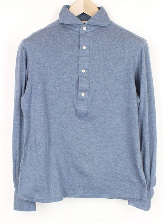 Suitsupply Men's 37/38/14.5/15 Polo Blue Cotton Casual Extra Slim Fit T-Shirt