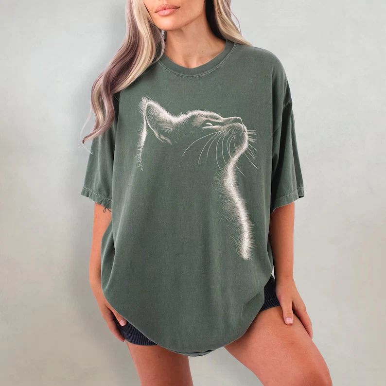 Aesthetic Cat Comfort Tee Feline Graphic Animal Soft Style