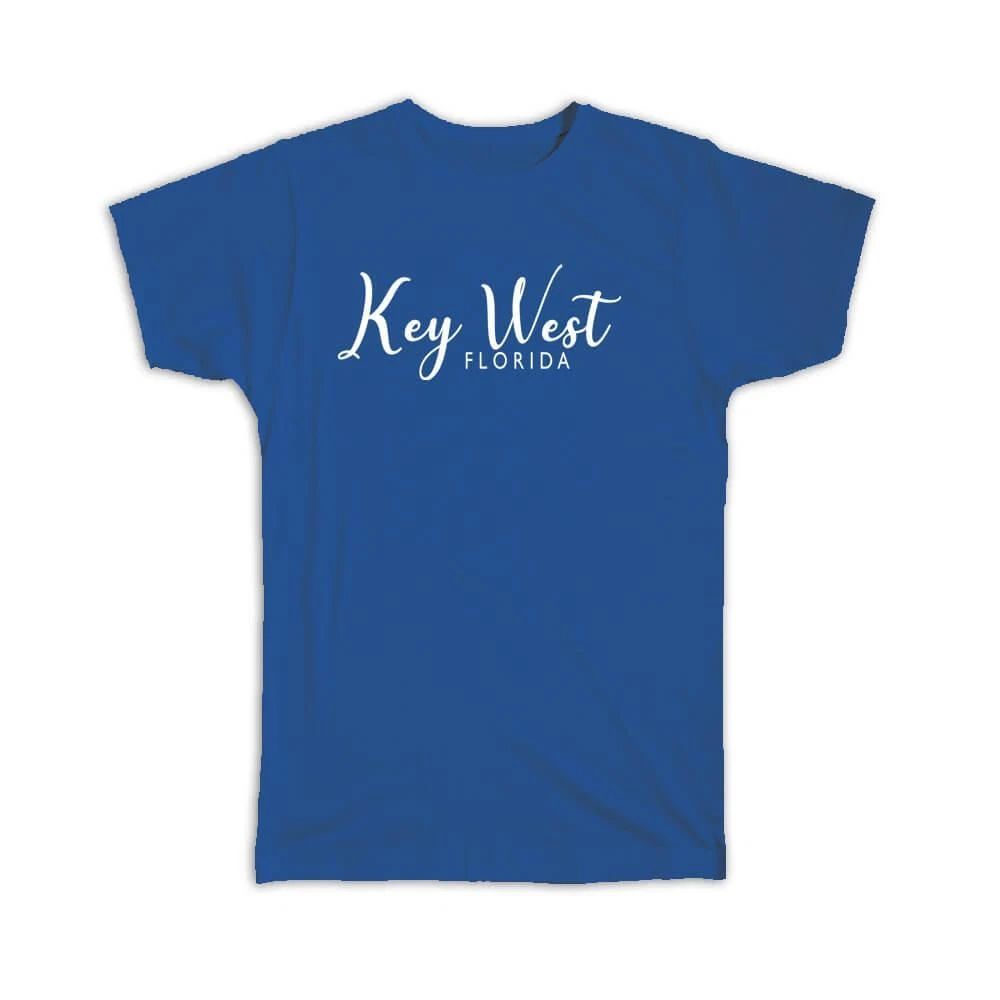 Gift T-Shirt : Key West Cursive Typography Florida Tropical Beach Travel