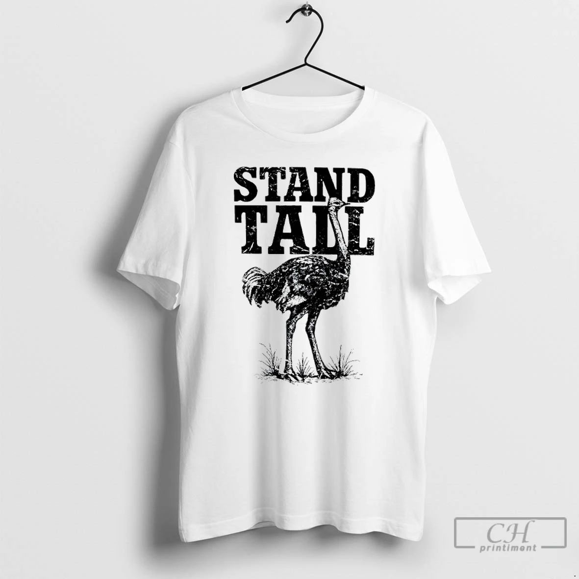 Classic The Ostrich Stand Tall Retro T Shirts