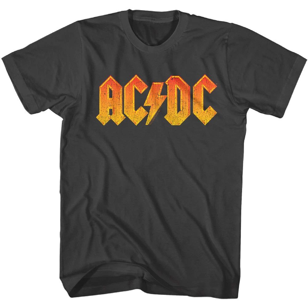 ACDC Vintage Orange Logo Men's T Shirt Metal Rock Band Album Concert Tour Merch