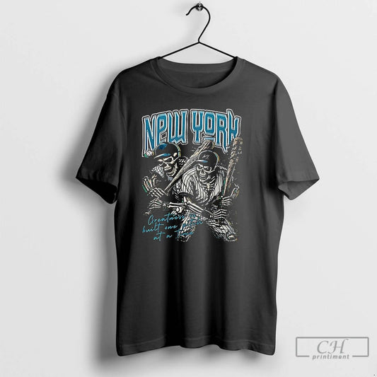 Classic New York Yankees Baseball Greatness Built One Pitch At A Time Skeleton T Shirts
