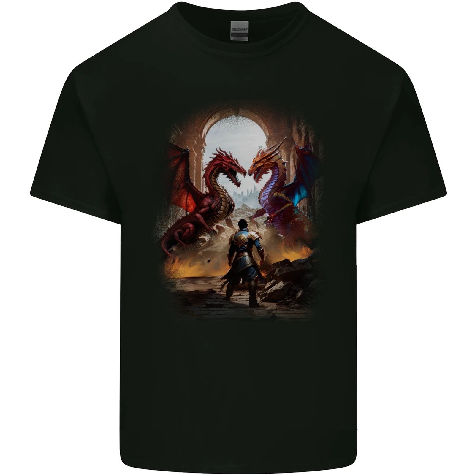 Fantasy Dragons Mens Cotton T-Shirt Tee Top