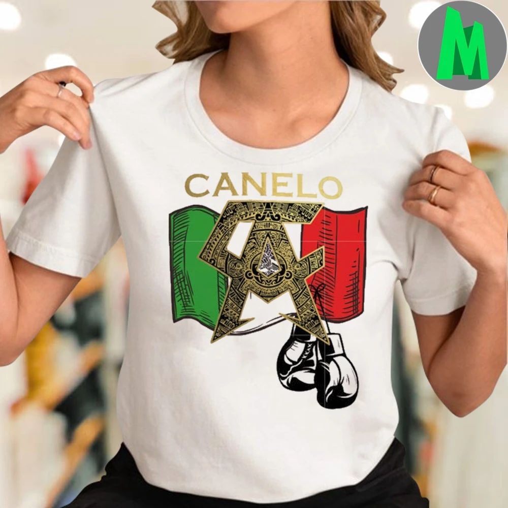 Canelo mexico flag logo design canelo boxing glove Shirt