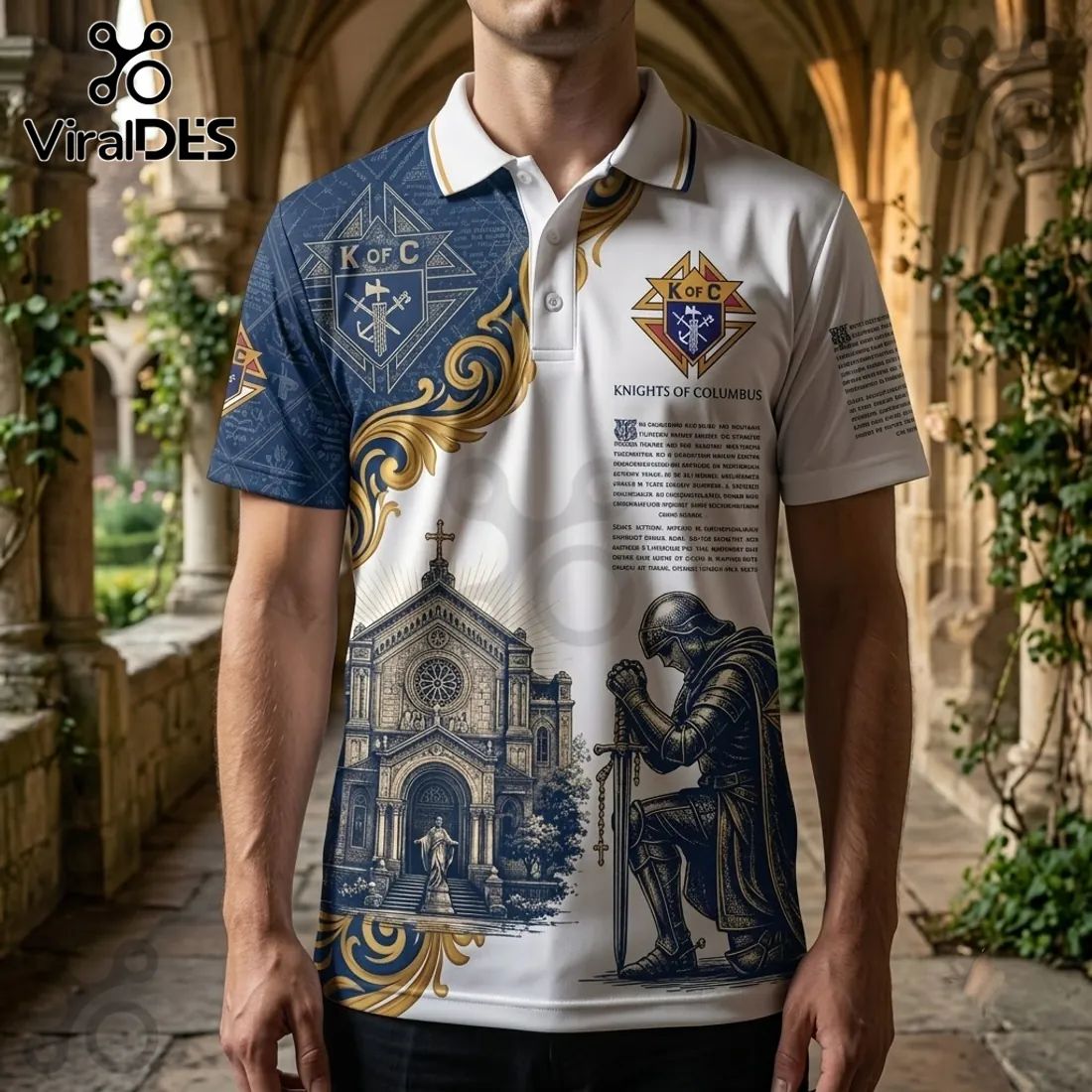 Knights of Columbus Charity Unity Patriotism Polo Shirt