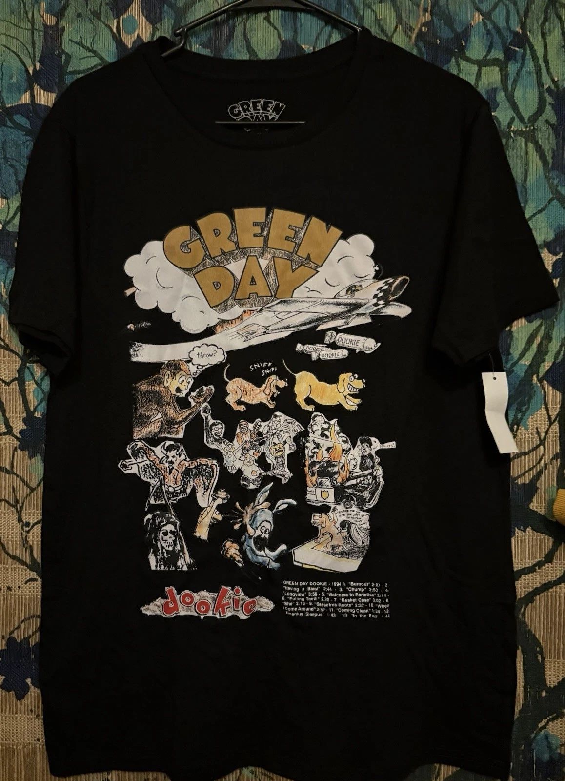 Green Day Dookie Band T-Shirt Men's Size Medium Black