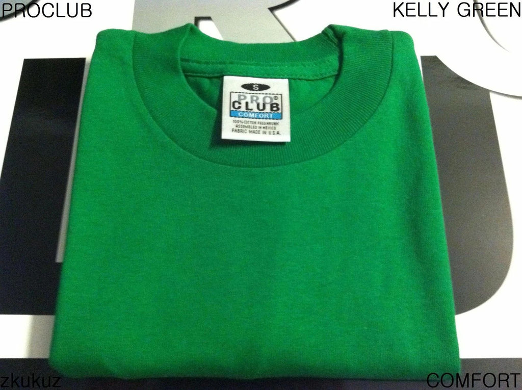 1 NEW PROCLUB COMFORT PLAIN T-SHIRT BLANK KELLY GREEN TEE PRO CLUB S-3XL 1PC
