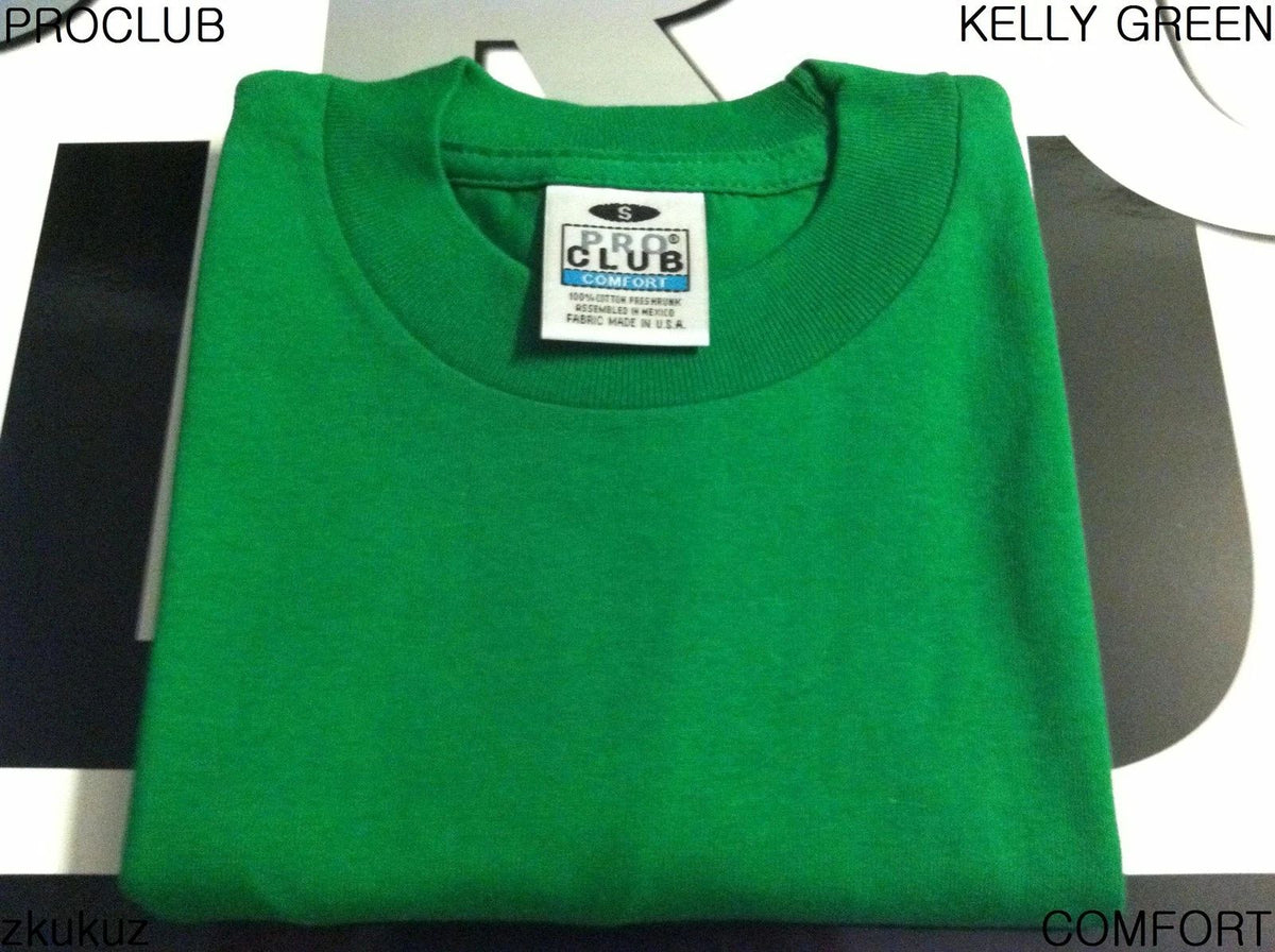1 NEW PROCLUB COMFORT PLAIN T-SHIRT BLANK KELLY GREEN TEE PRO CLUB S-3XL 1PC