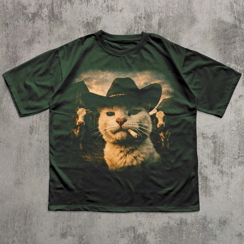 Funny Cowboy Cat T-shirt, Meme Shirts, Cats Lover Gift, Gag Gifts, Comfort Color