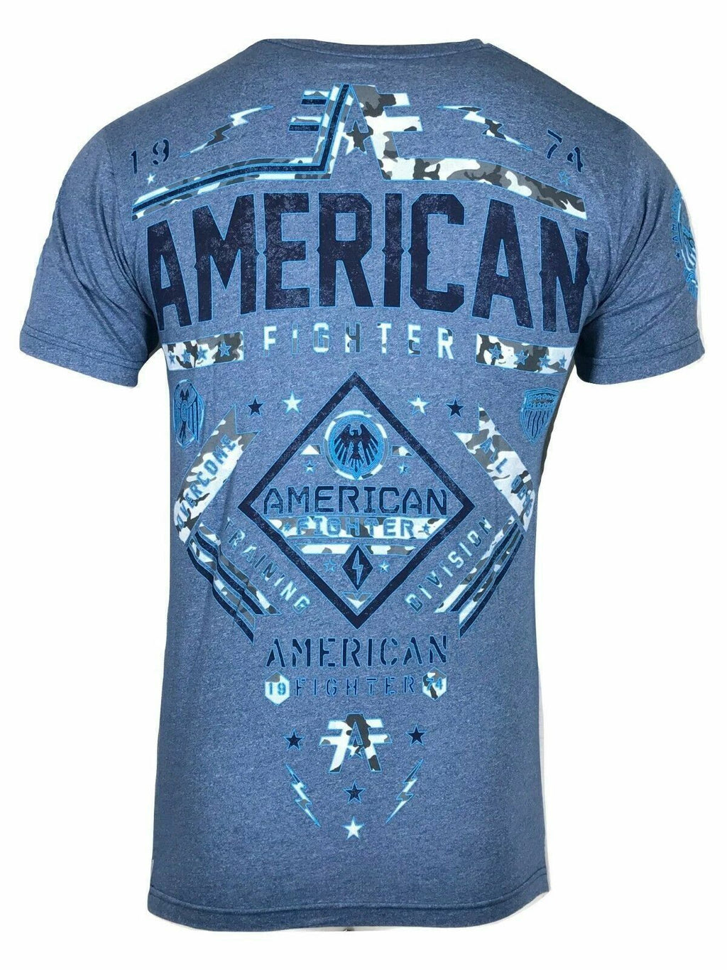 AMERICAN FIGHTER Men's T-Shirt MCCORMICK Athletic Biker MMA Blue