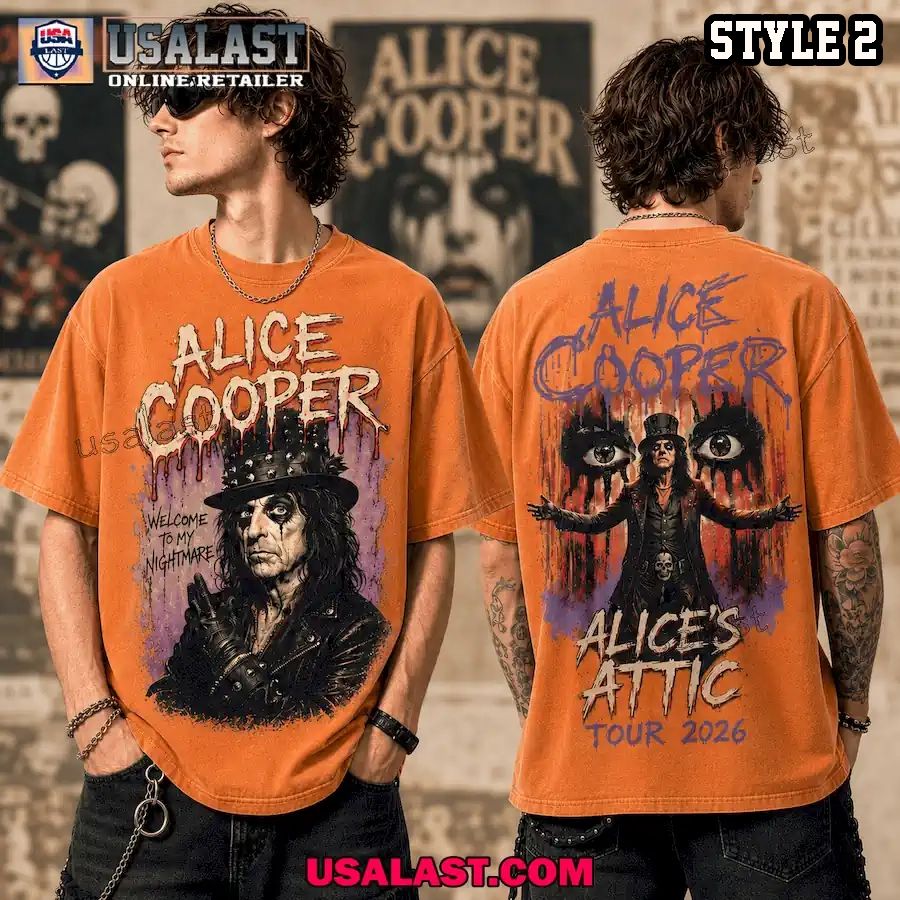 Alice Cooper Alice’s Attic Tour 2026 Vintage Horror Graphic 3D T-Shirt