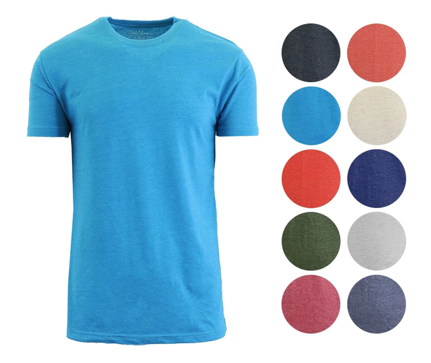 Mens Crew Neck T-Shirts Heathered S/S Fitted Premium Quality Undershirt Gym NWT