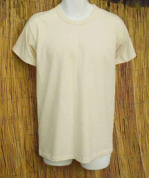 Organic Cotton Men's Short Sleeve Tee Shirts Made in USA Natural color