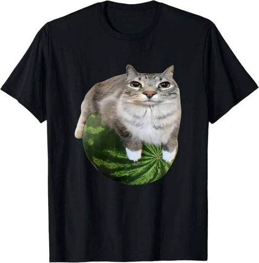 Watermelon Cat T-Shirt – Silly Cat Meme Funny Cute Kitten Tee Gift for Cat Lover