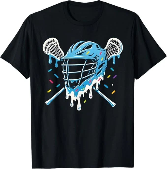 Lacrosse Ice Cream Drip Lax Boys Helmet Stick Youth Players T-Shirt