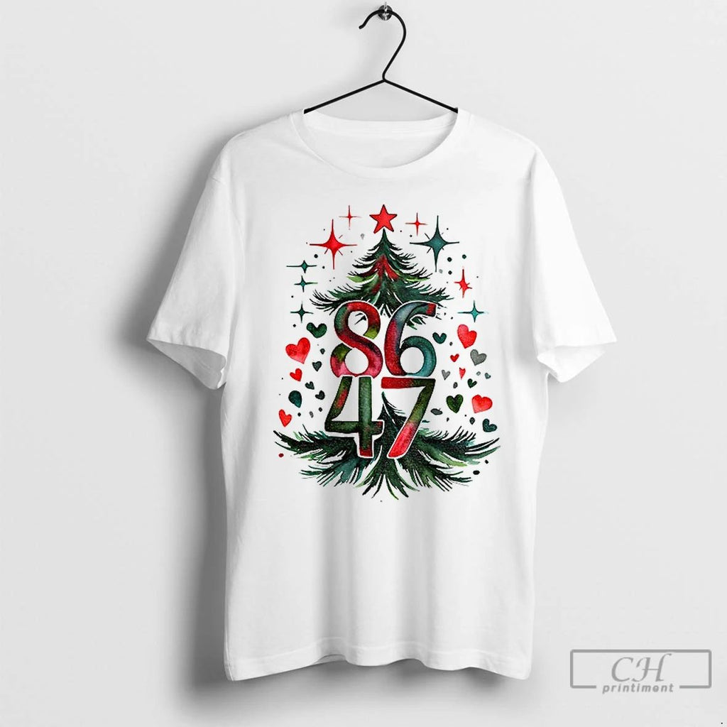 Premium Christmas Tree Anti Trump 86 47 Anti Maga Democrat Progressive Merry Christmas